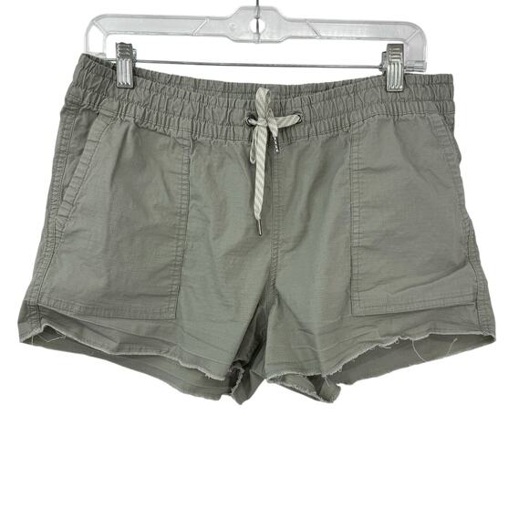 Vuori Shorts Womens Medium Faded Green Vintage Ripstop Drawstring Raw Hem VW385 - Picture 1 of 12